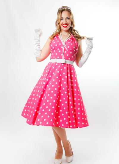 Pink Retro Polka Dot & Satin Elegance Pink Retro Polka Dot & Satin Elegance - фото 1